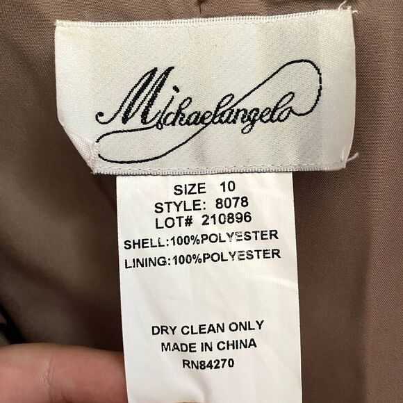 Michaelangelo 8078 Bridesmaid's‎ Dress Tan Strapless Formal Ballgown Size 10 - Picture 6 of 6